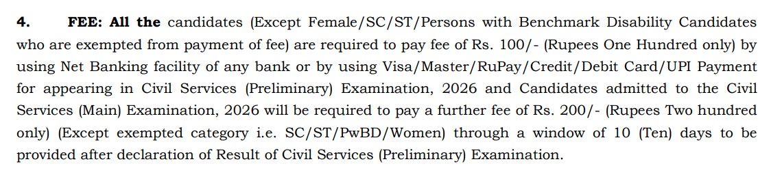 UPSC CSE Prelims Exam Notification 2026