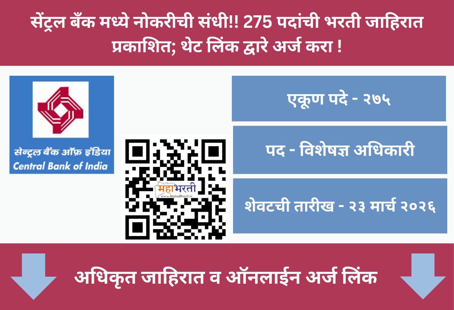 Central Bank of India SO Recruitment 2026