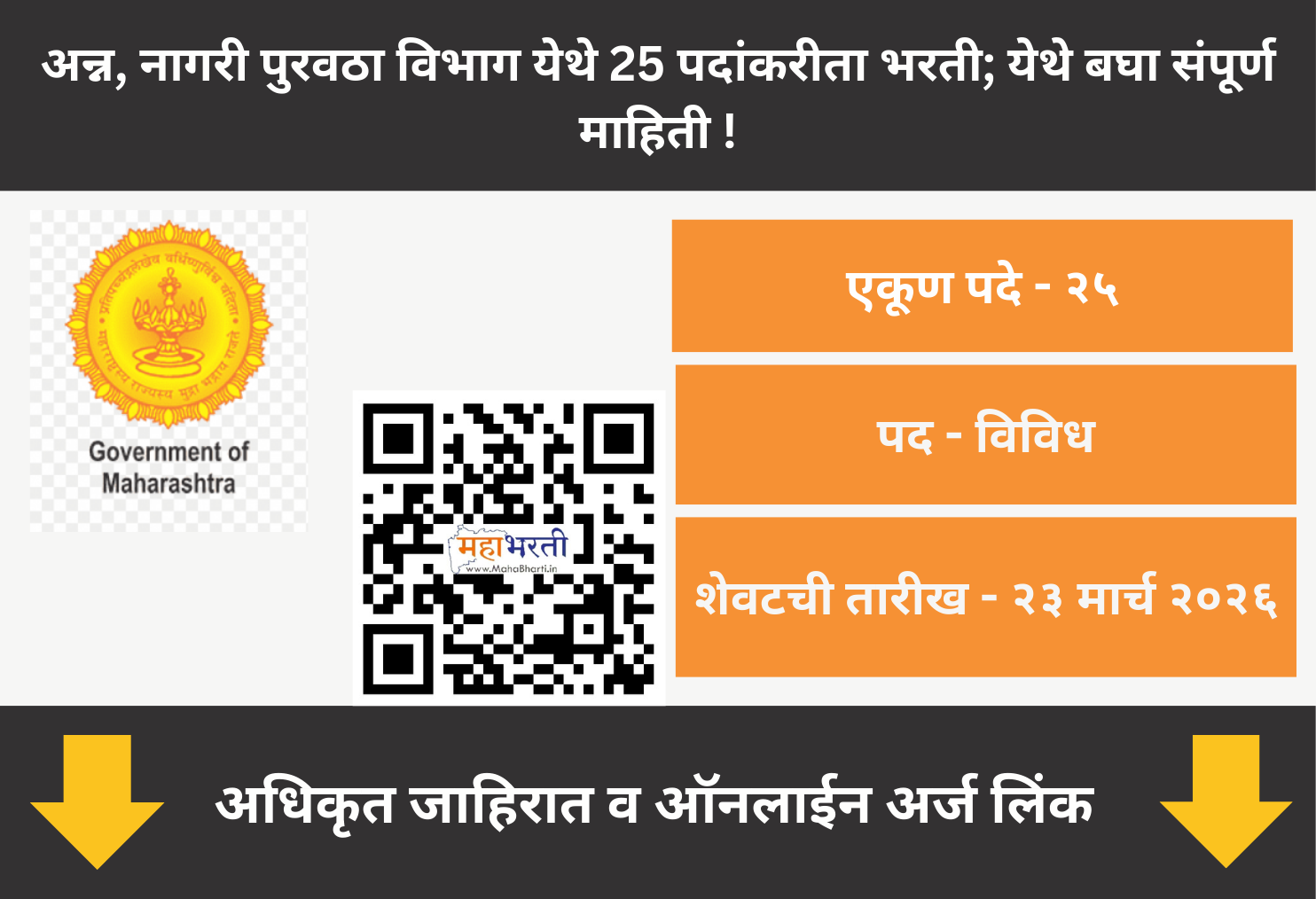 Maha Food Mumbai Recruitment 2026