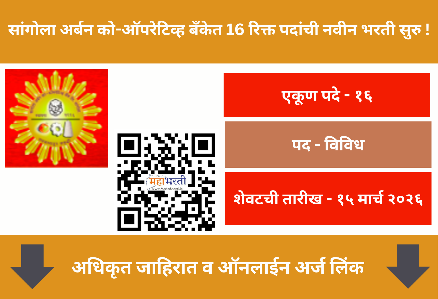 Sangola Urban Bank Solapur Bharti 2026