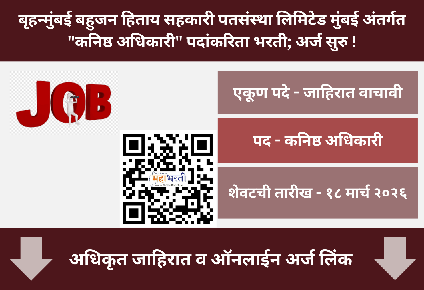 Brihanmumbai Bahujan Hitaya Credit Society Bharti 2026