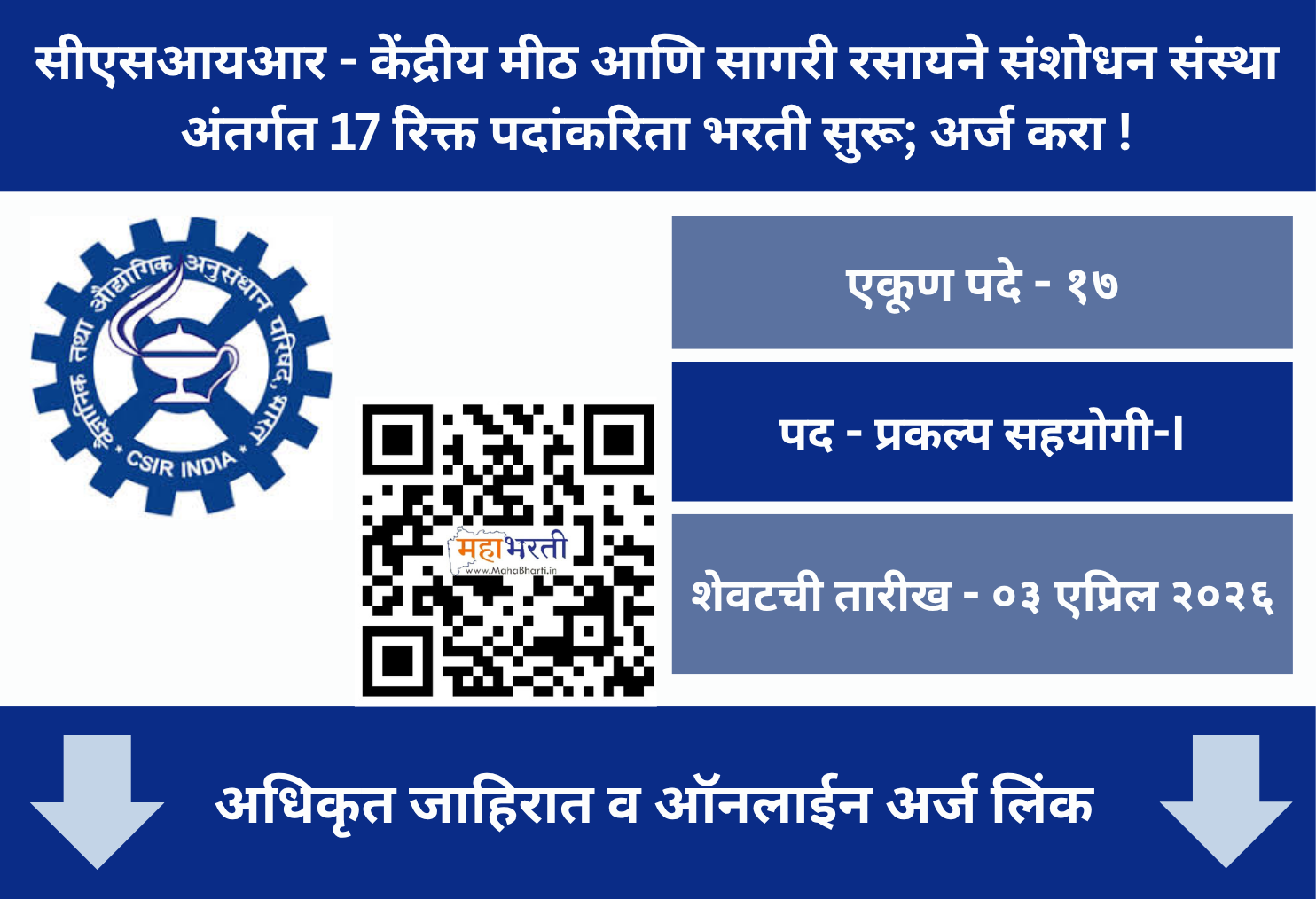 CSIR CSMCRI Bharti 2026
