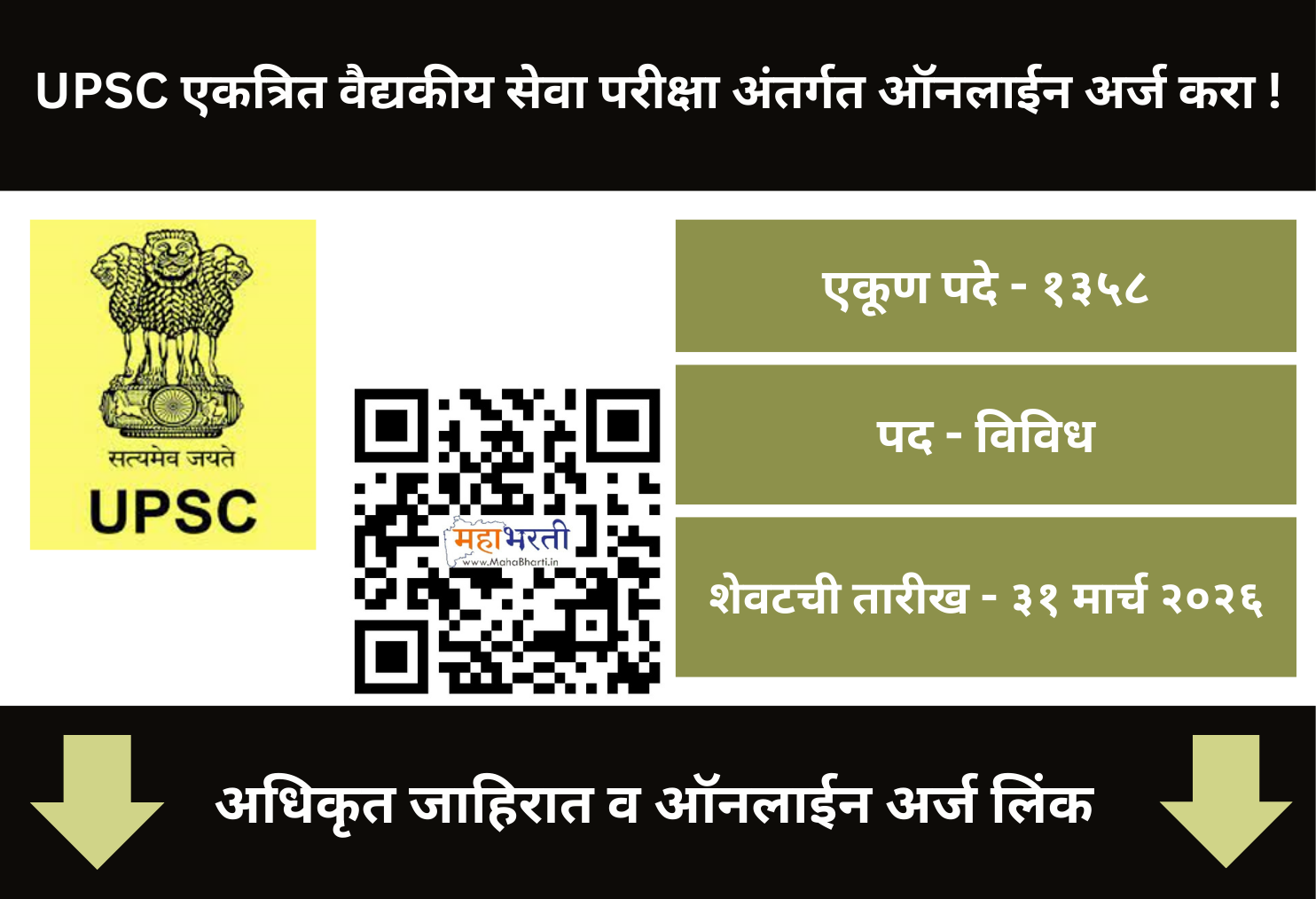 UPSC CMS Exam Notification 2026