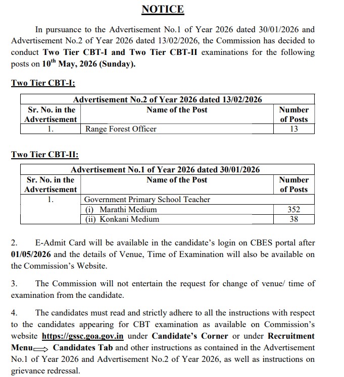 GSSC Exam Date 2026