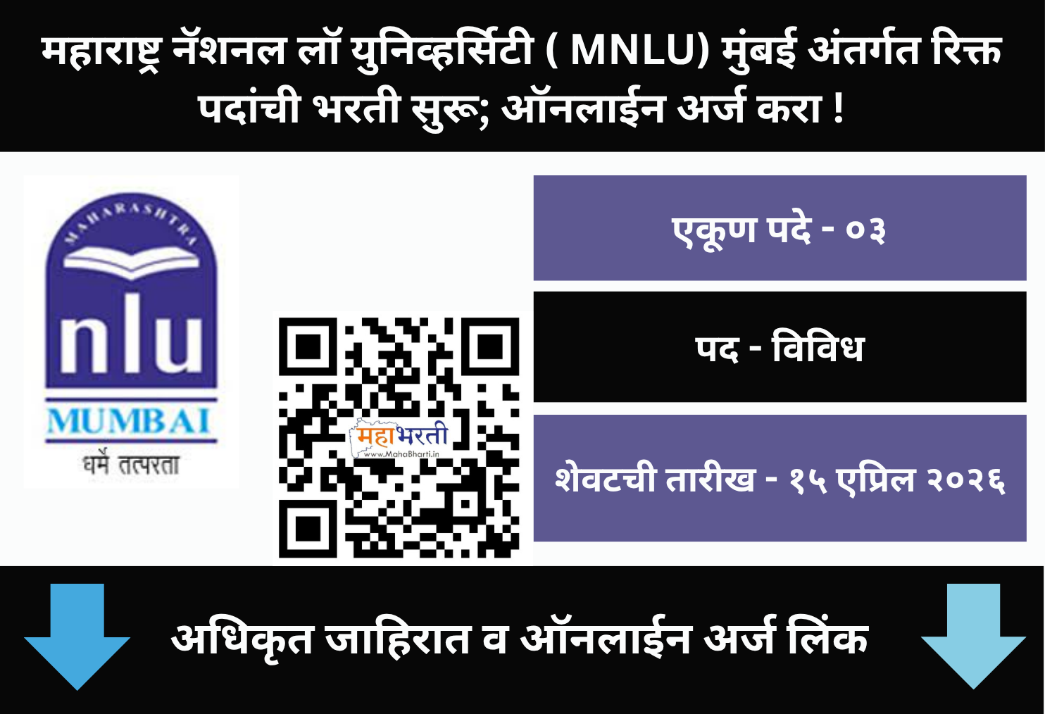 MNLU Mumbai Bharti 2026