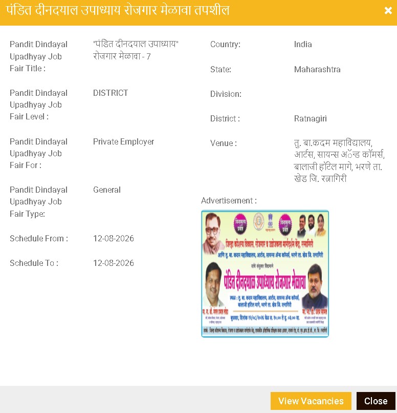 Ratnagiri Rojgar Melava 2026