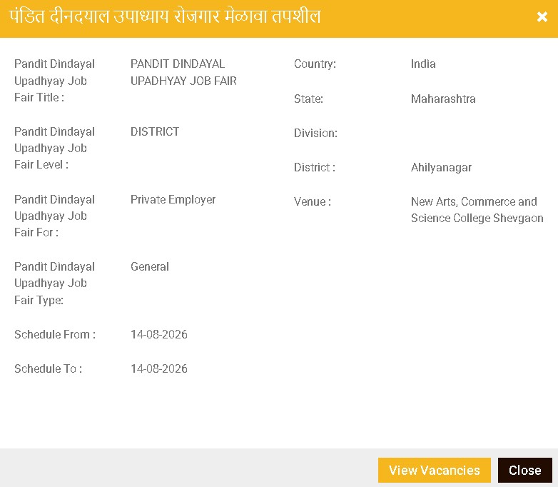 Ahmednagar Rojgar Melava 2026