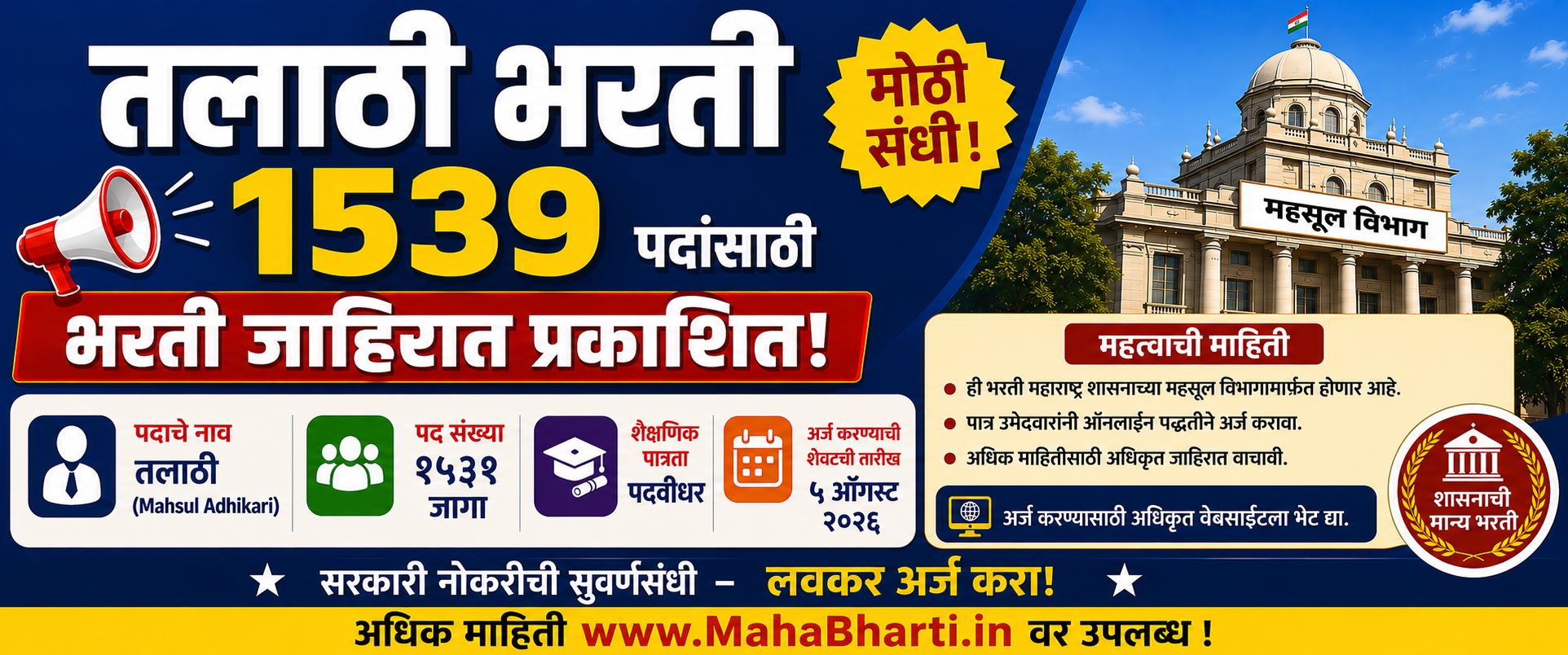 Talathi Bharti Update Details Latest Updates