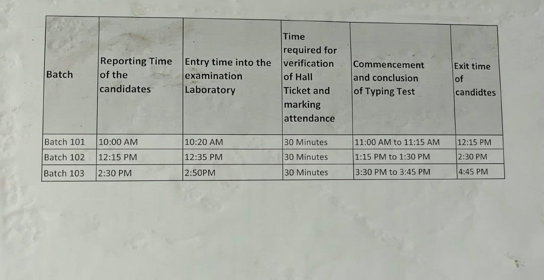 BHC Schedule Exam 2026