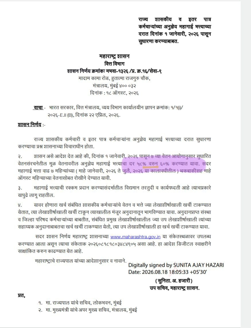 Government of Maharashtra Finance Department Bharti 2026