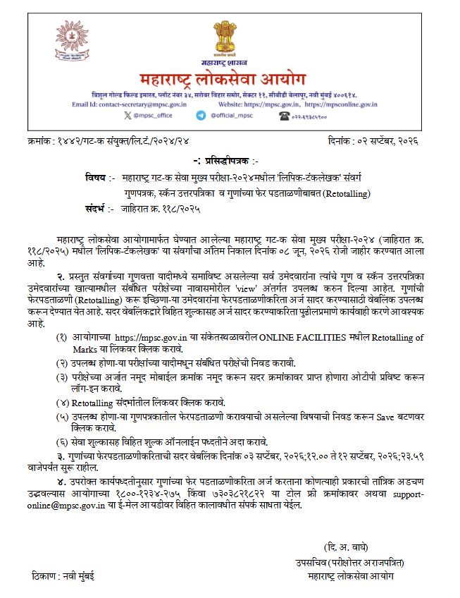 MPSC Group C Exam Result