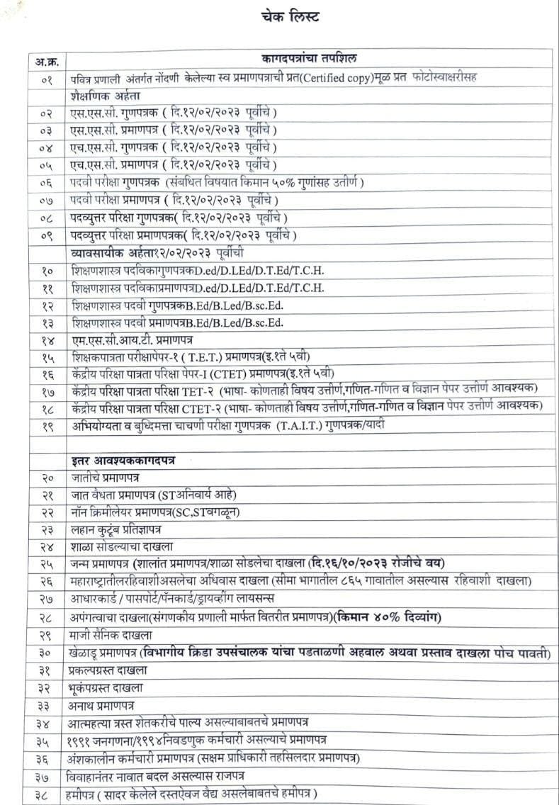 Pavitra Portal List of Documents
