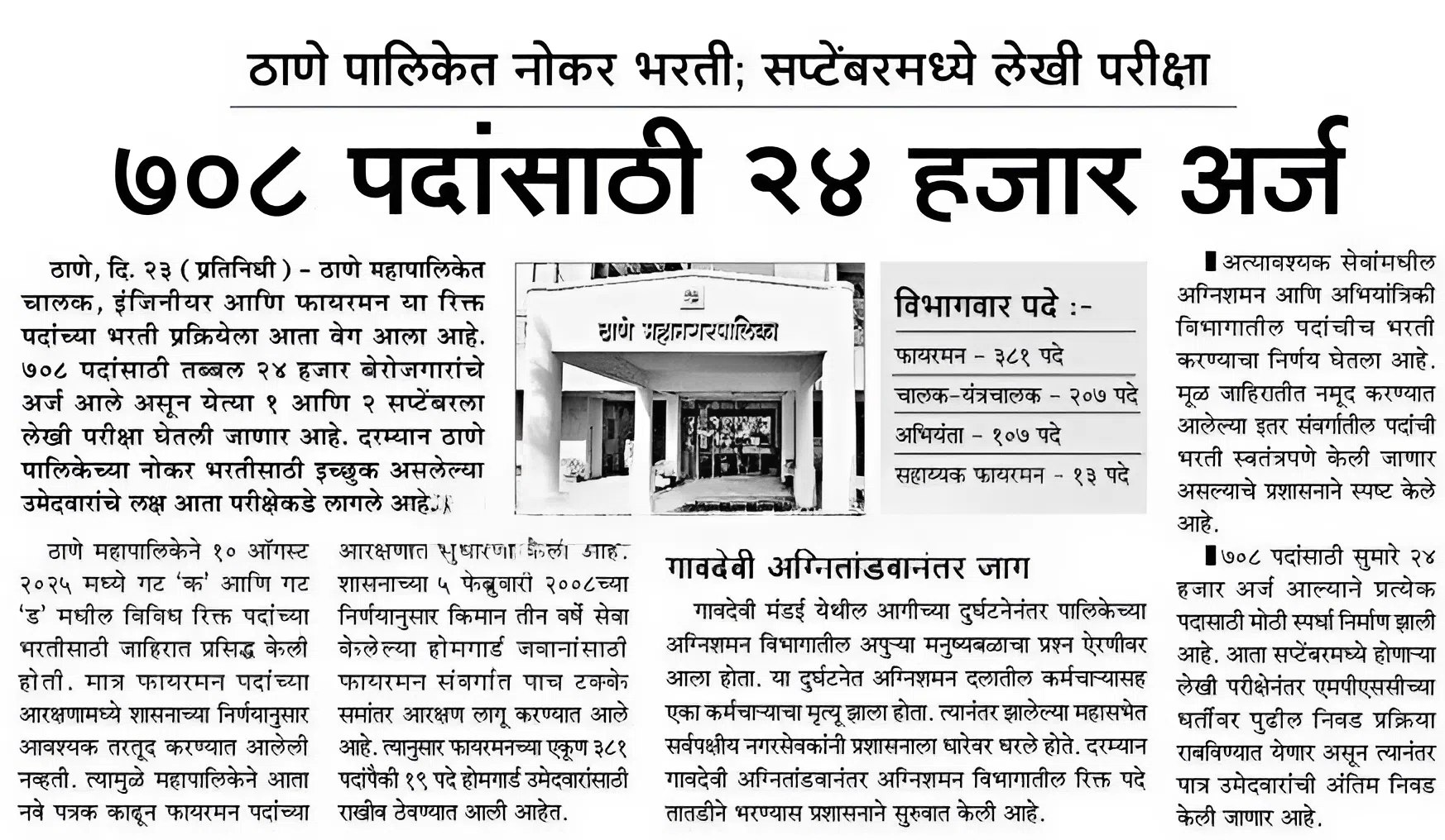 Thane Mahanagarpalika Recruitment 2026