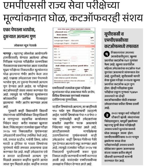 MPSC Civil Services Main Exam Update
