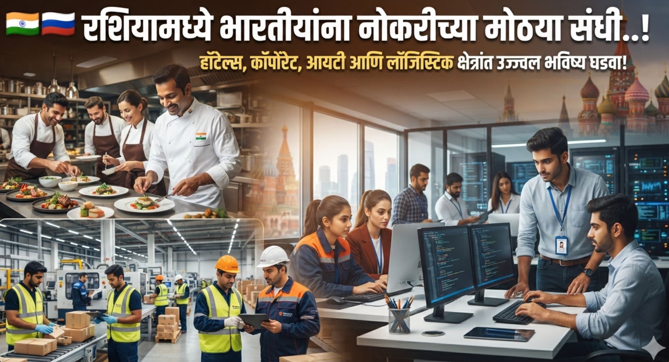 Russia job vacancy for Indian freshers